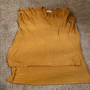 High low cropped mustard shirt